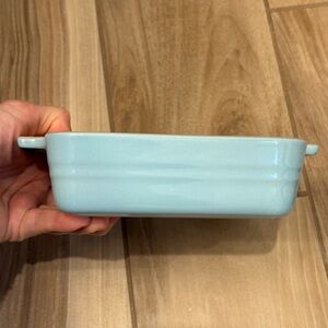 NWT Le Creuset 14cm square Stoneware Baking Dish - Sky Blue